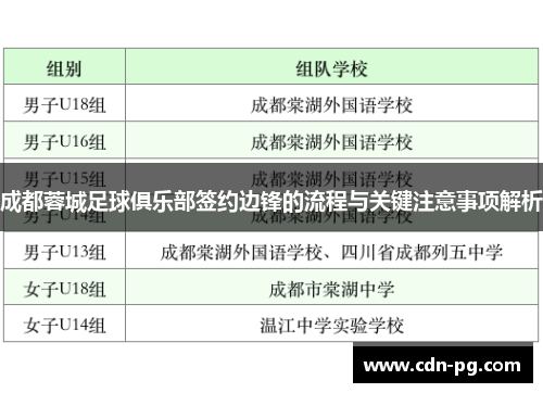 成都蓉城足球俱乐部签约边锋的流程与关键注意事项解析