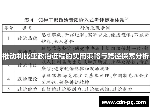 推动利比亚政治进程的实用策略与路径探索分析