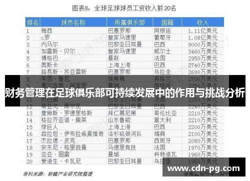 财务管理在足球俱乐部可持续发展中的作用与挑战分析 财务管理在足球俱乐部可持续发展中的作用与挑战分析